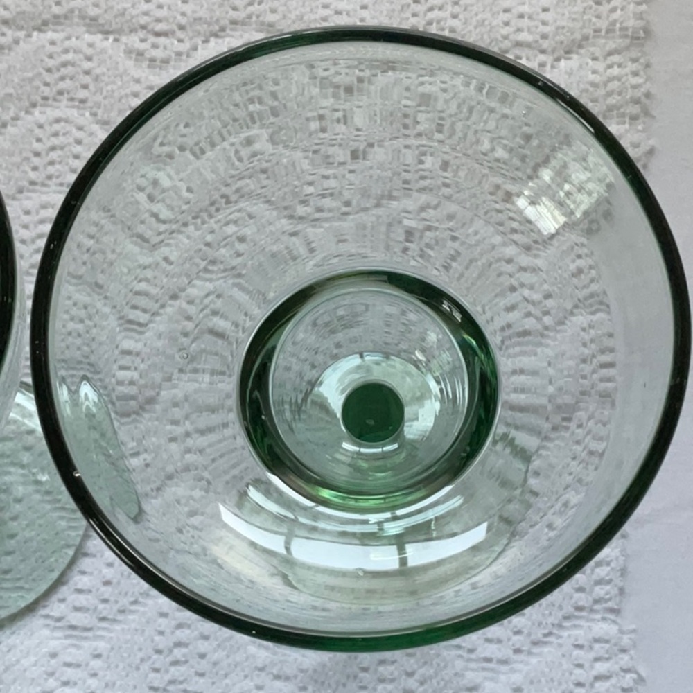 Large Margarita Glasses Set of 2 Green Glass - Picture 5 of 10